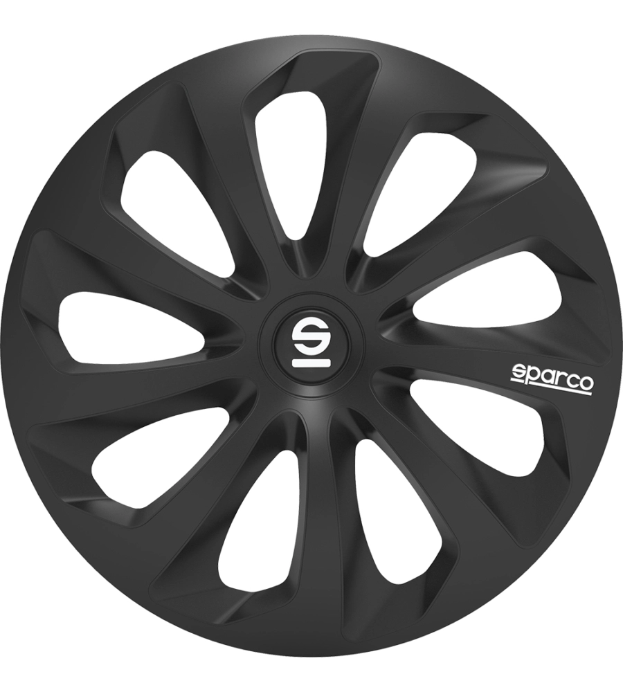 Set 4 copricerchi auto sparco "sicilia" nero, 15" pollici - spc1570bk